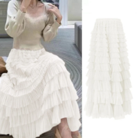 Pleated High Waist Flowy Midi Skirt - Thumbnail 1