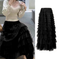 Pleated High Waist Flowy Midi Skirt - Thumbnail 5