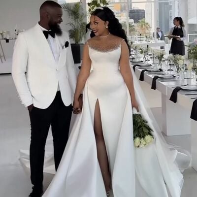Simple wedding dress, plus size african girls bridal dress bridal gown