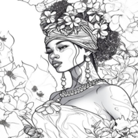 Coloring Book - 125 Friendly Faces Full Page Coloring Book, Friendly Faces, Portrait, Grayscale Coloring Book, Printable PDF File - Thumbnail 7