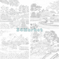 Coloring Book - 100 Fantasy Villages Coloring Book, Enchanted Village, Magical City, Coloring Book for Adults, Teens and Kids - Thumbnail 1