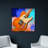 Orange Electric Guitar Art Print - Thumbnail 1