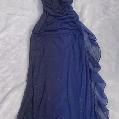 New arrive long navy blue prom dresses, formal dresses - Thumbnail 1