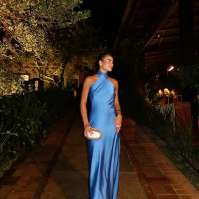 Sheath blue open back sexy evening dresses - Thumbnail 2