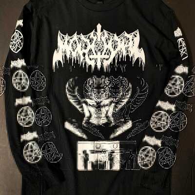 Mörtual  evil incarnation b&w long sleeve - Thumbnail 1