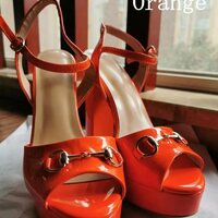 High platform metal buckle thick heel sandals 4 colors - Thumbnail 2