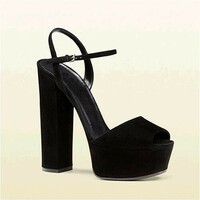 High platform metal buckle thick heel sandals 4 colors - Thumbnail 3