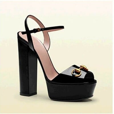 High platform metal buckle thick heel sandals 4 colors
