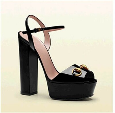High platform metal buckle thick heel sandals 4 colors