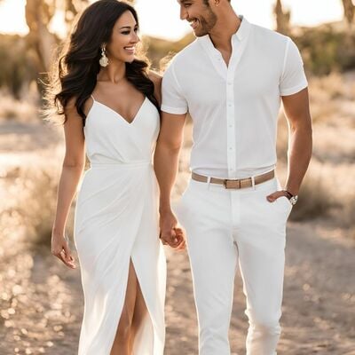 Simple wedding dress, a line beach boho bridal dress bridal gown