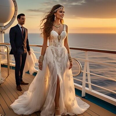 Simple wedding dress, lace appliques beach boho bridal dress bridal gown