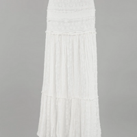  Elastic Waist Boho Lace Maxi Skirt - Thumbnail 4