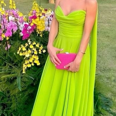 Green a line prom dresses sweetheart evening gowns formal party gowns - Thumbnail 1