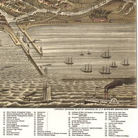 Cleveland, Ohio in 1877 - Bird's Eye View Map, Aerial, Panorama map, Vintage map, Antique map, Reproduction, Giclée, Framable map, Fine Art - Thumbnail 3