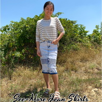 CHILDREN'S MADISON SAND WASH DENIM SKIRT - Thumbnail 1