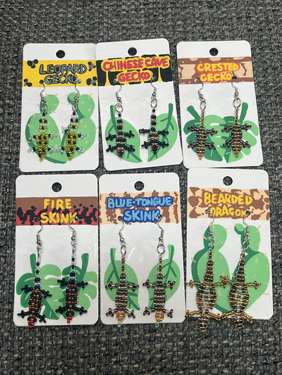 Bead Lizard Earrings