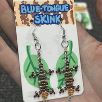 Bead Lizard Earrings - Thumbnail 5