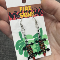 Bead Lizard Earrings - Thumbnail 4