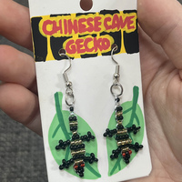 Bead Lizard Earrings - Thumbnail 2