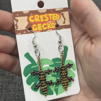 Bead Lizard Earrings - Thumbnail 3