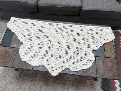 Filet Crochet Butterfly Table Runner