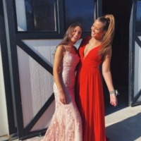 Mermaid Backless Pink Lace Formal Prom Dresses - Thumbnail 1