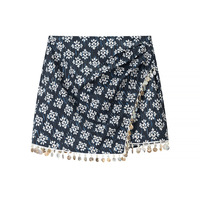 Versatile simple beaded print irregular skirt - Thumbnail 2