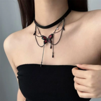 Black Butterfly Gothic Punk Statement Jewelry - Thumbnail 2