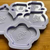 Vintage High Tea Floral Set Silicone Mold - Thumbnail 2