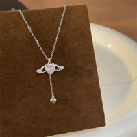 Kawaii Cupid Angel Wings Pendant Necklace - Thumbnail 3