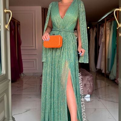 Elegant green sequins lace mother of the bride/ groom dresses formal evening dress