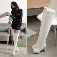Women's boots high boots over the knee large size high heels - Thumbnail 1