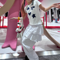 Love Heart Star Short Sleeve White Tee - Thumbnail 1