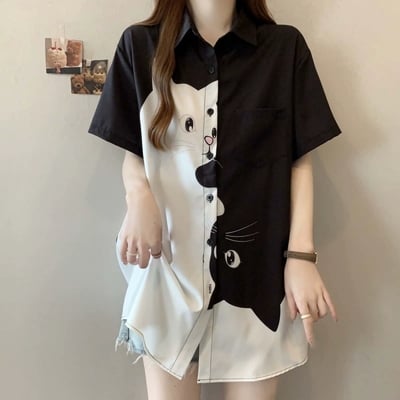 Cat print blouses