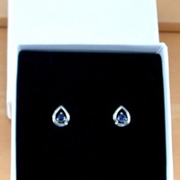 BOXED GIFT/Sterling Silver Sapphire Teardrop Stud Earrings/Sapphire Earrings/Sapphire Jewellery/September Birthstone/UK - Thumbnail 5