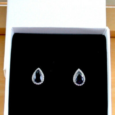 Boxed gift/sterling silver sapphire earrings/sapphire earrings/sapphire studs/sapphire jewellery/sapphire jewelry/september birthstone/uk