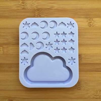 Cloud shaker with bits silicone mold