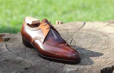 Handmade Men's Special Edition Brown Split Toe Chukka Lace Up Shoes