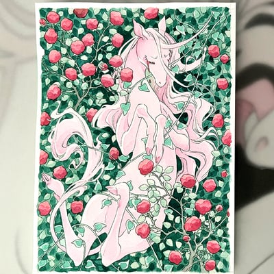 Original watercolour: 'embraced by pain'