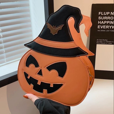 Halloween funny pumpkin personality crossbody single-shoulder bag
