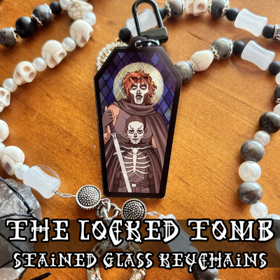 The Locked Tomb 2.5" Coffin Stained Glass Keychains