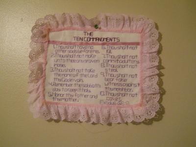 Cross Stitch Wall Hanging  The Ten Commandments 