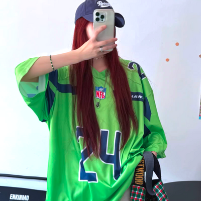 Green oversized jersey tshirt