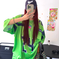GREEN OVERSIZED JERSEY TSHIRT - Thumbnail 1