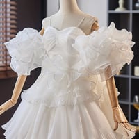 Lovely A-Line Tulle Short Prom Dress, White Homecoming Dress - Thumbnail 1