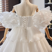 Lovely A-Line Tulle Short Prom Dress, White Homecoming Dress - Thumbnail 2