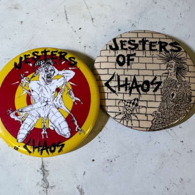 Jesters of chaos pin badge