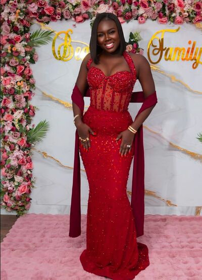 Red Sheath Beading Crystals Prom Dresses Afrcian Girls Evening Gowns Formal Party Gowns