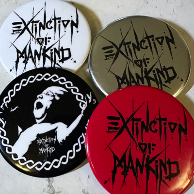 Extinction of mankind pin badge
