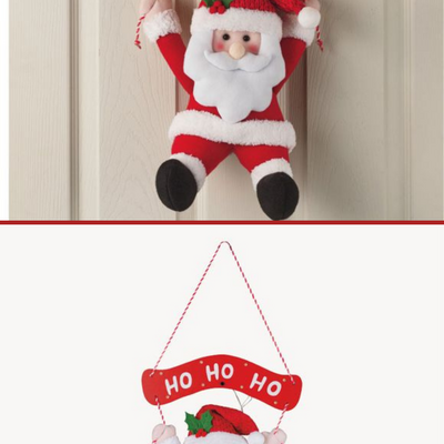 Santa hanging door and wall light up with sound - final sale